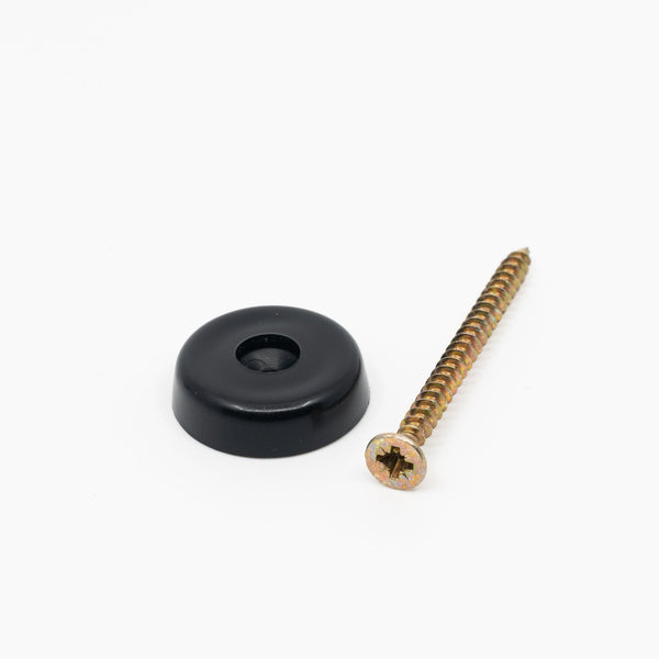 Black nylon glide 25mm for rattan frame 50mm wood screw